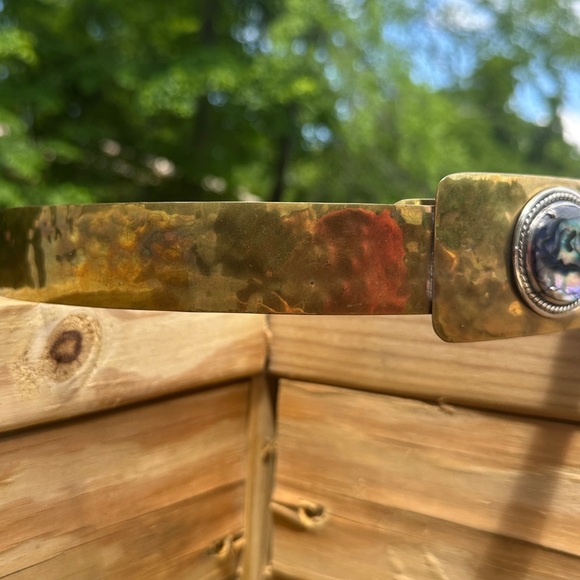 Vintage Gold Toned Belt with Abalone Shell Buckle NWT - Picture 4 of 9